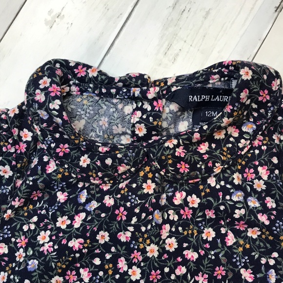 Ralph Lauren Floral Corduroy Baby Girl Top, 12 mo. - Picture 6 of 7